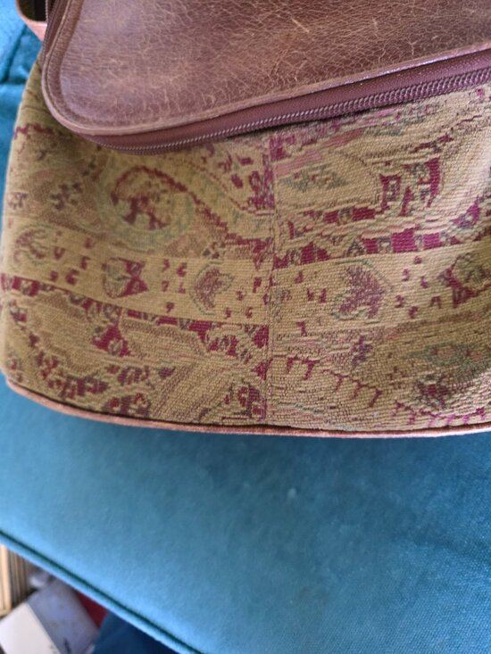 Vintage J. Jill Tapestry Leather Sling Bag Boho Southwestern Purse main image 11